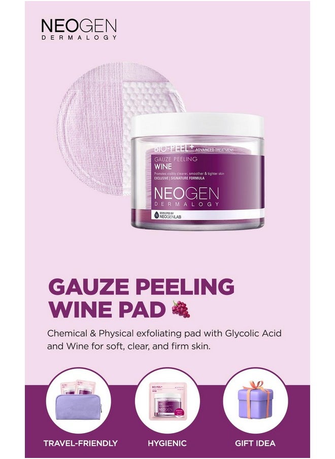 DERMALOGY by NEOGENLAB DERMALOGY by NEOGENLAB Bio-Peel Gauze Peeling Pads (Wine, 30 pads) - Exfoliating & Firming Peeling Pad with PHA & Red Wine & Resveratrol & Acid Hyaluronic - Korean Skin Care  - Image 3