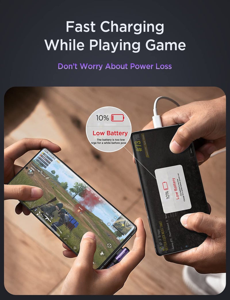 AINOPE USB C Cable 60W 2-Pack 6.6ft Nylon Braided USB C to USB C Cable Type C Charger Fast Charging Right Angle USBC Cable Charger Cord for iPhone 16 Pro Max 15 Plus Samsung S24 S23 iPad Pro Purple - Image 5