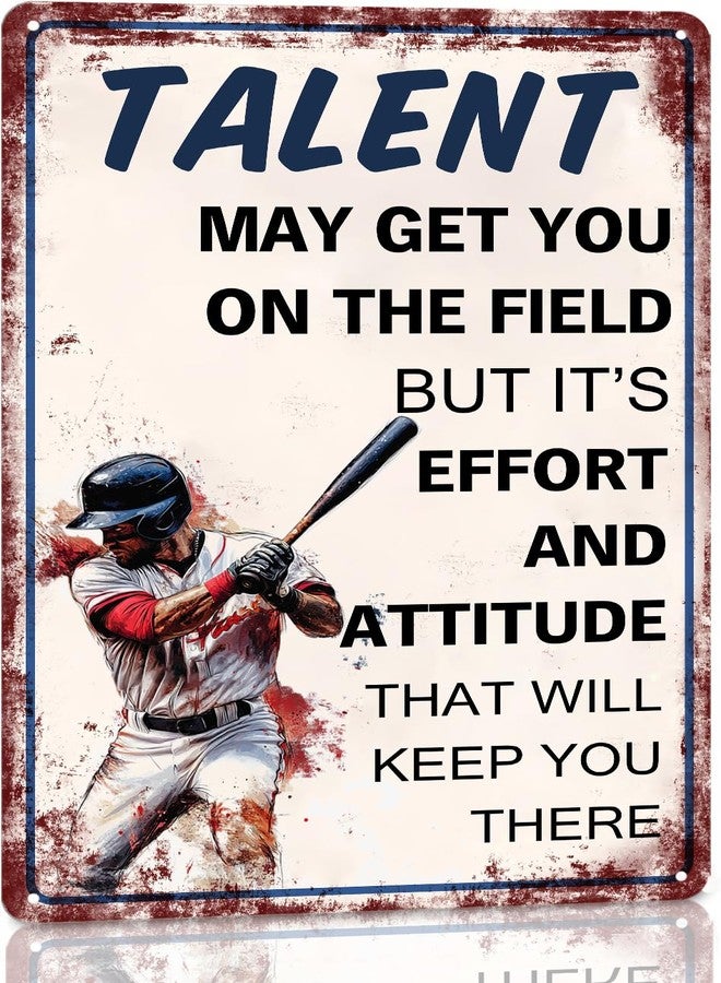 tosles Vintage Baseball Decor Baseball Tin Sign Baseball Poster For Boys Room Baseball Gifts Motivational Quote Posters Baseball Art Wall Decoration - Image 1