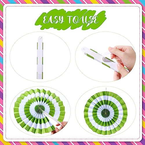 Outus Hanging Paper Fans Decorations Candy Party Classroom Decoration Colorful Peppermint Candy Paper Fan Ceiling Wall Garland for Candyland Themed Birthday Party Supplies(9 Pcs,Classic) - Image 3