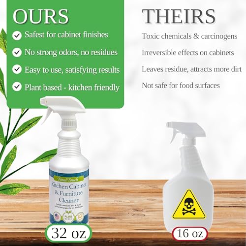 Final Touch Kitchen Cabinet Cleaner, Plant Based Everyday Cleaning Solution for Cabinets, 32 fl oz - Image 2