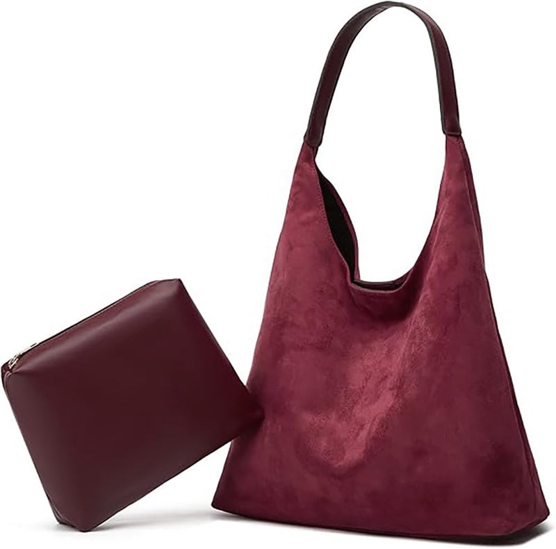 EMGILL Trendy Suede Tote Bags for Women Work Bags Retro Suede Slouchy Bag Travel Handbag Office College Tote Handbag 2025 - Image 1