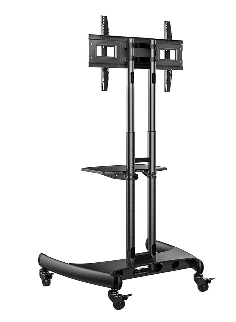 Mobile TV Stand With Lockable Wheels For 32-65 Inch TVs Black