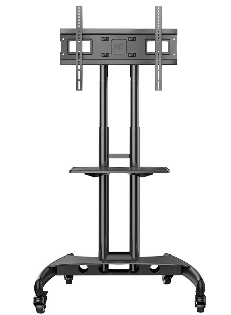 Mobile TV Stand With Lockable Wheels For 32-65 Inch TVs Black