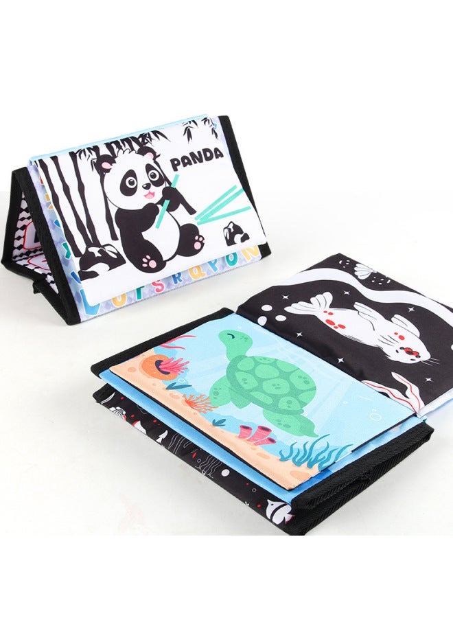 Source 0-3 Years Old Baby Folding Desk Calendar Cloth Book Ha Ha Mirror Cloth Book Toy Animal Color English Cognition-Color:115-87b Marine Animal Model 135g  - Image 5