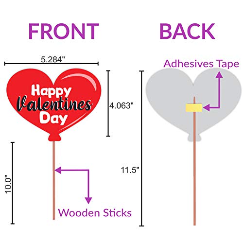 Wobbox Valentine Party Photo Booth Props for Couples, Happy Valentine Props for Photoshoot, Valentine Party Decoration, Valentine Day Party Decorations Items (Red Black & White - 29 Pcs) - Image 3