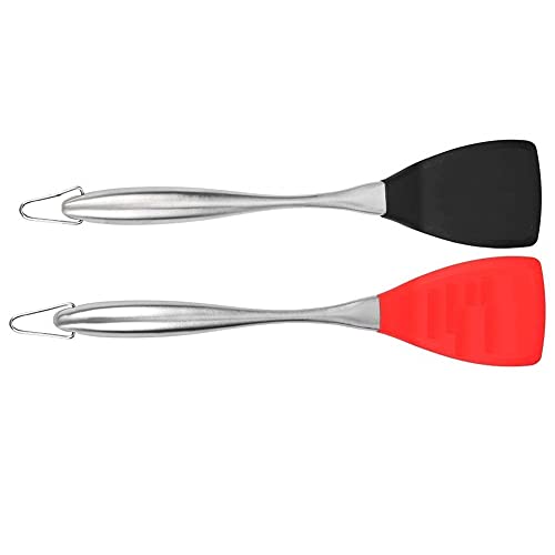 we3 Silicone Spatula Turner Flexible - Spatulas for Nonstick Cookware Egg Spatula Cookie Non Stick Spatula Pancake Turner Pans Mix Pack of 2 - Image 1
