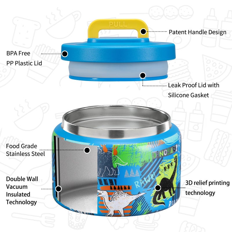 MAISON HUIS 8oz Soup Thermo Wide Mouth Vacuum Insulated Thermo Jar  Leak Proof Stainless Steel Food Container - Image 2