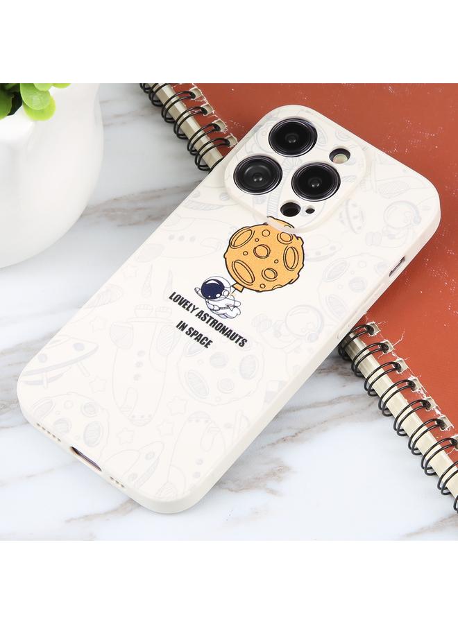 S-TOP Case For iPhone SE 2022 / 2020 / 7 / 8 Astronaut Pattern Silicone Straight Edge Phone Case - Image 2