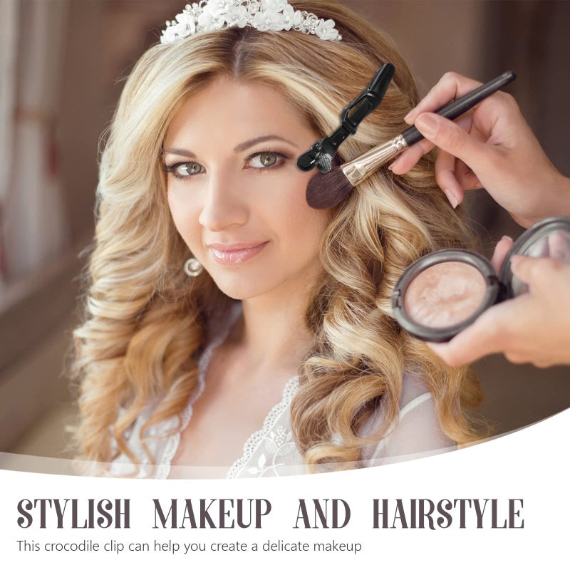 MTLEE 80 Pack Alligator Wide Teeth Hair Sectioning Clips for Women Home Styling (Black) - Image 4