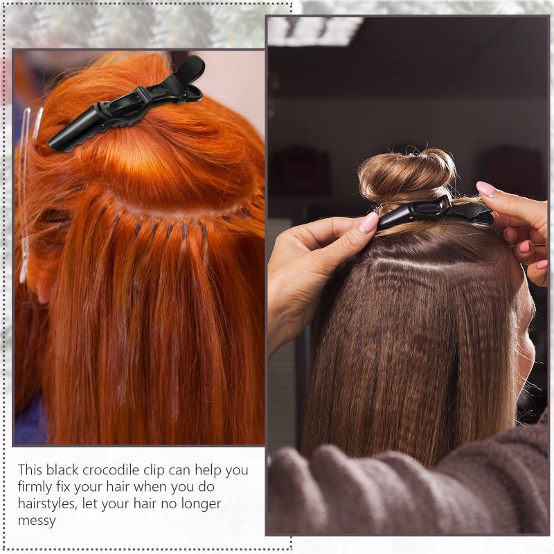 MTLEE 80 Pack Alligator Wide Teeth Hair Sectioning Clips for Women Home Styling (Black) - Image 5