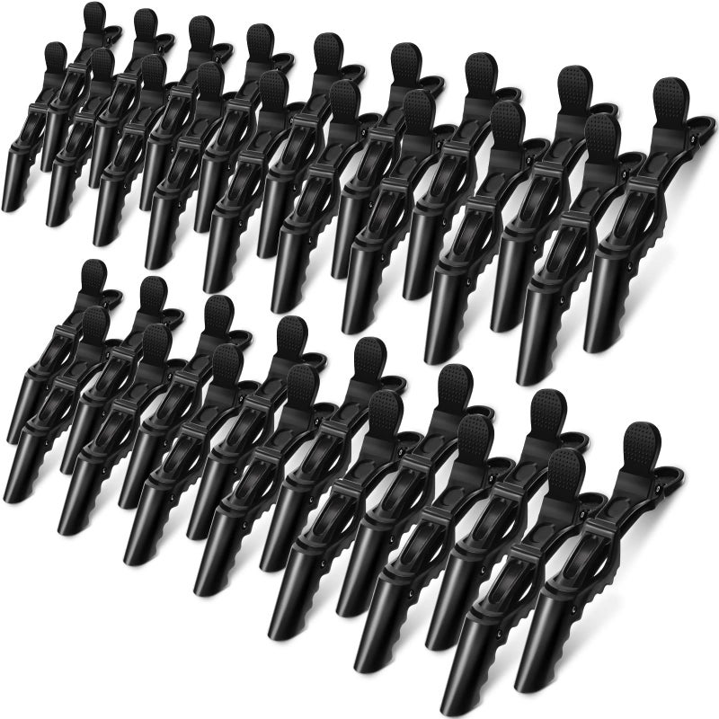 MTLEE 80 Pack Alligator Wide Teeth Hair Sectioning Clips for Women Home Styling (Black) - Image 1