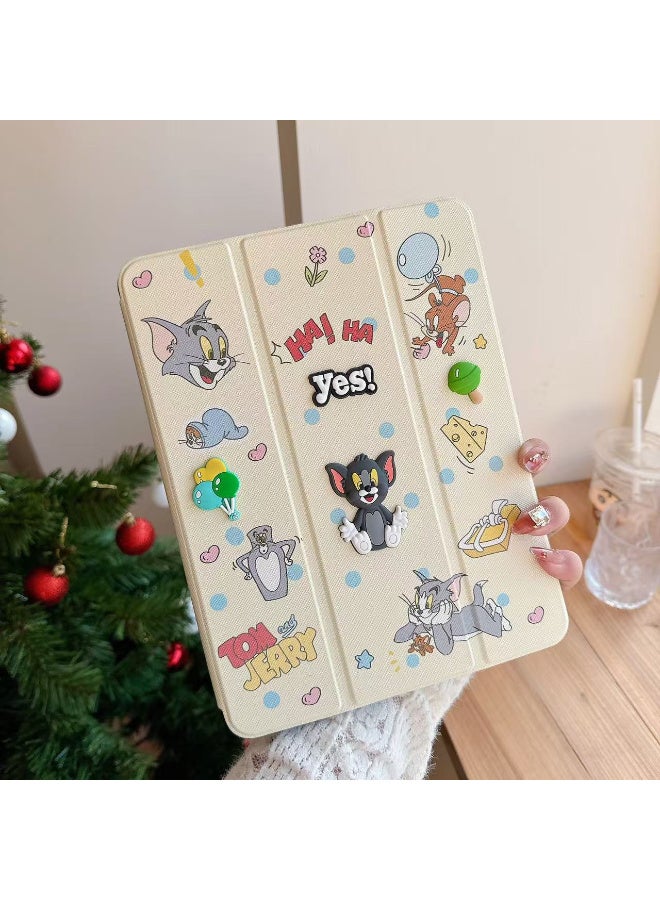 Cases Cartoon 3D Silicon Flip Cover For iPad 9th/8th/7th Generation (2022/2021/2020/2019 Model, 10.2\10.5 inch), Cover with Pencil Holder For Kids