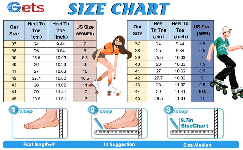 Gets Womens Roller Skates Light Up Wheels, Artificial Leather Adjustable Double Row 4 Wheels Roller Skates Shiny Skates for Teens,Adult (Flash Wheel,39-US: 7.5) - Image 5