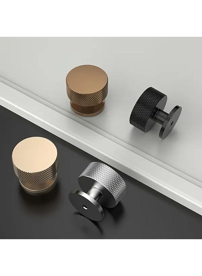 Golden Matte Black Aluminum Cabinet Knobs 8 Pack Single Hole Drawer Pulls Modern - Image 1