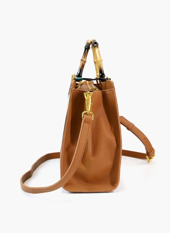Gabriella Gucci Gabriella Gucci Monogram Embossed Tote Bag with Top Handle and Zip Closure