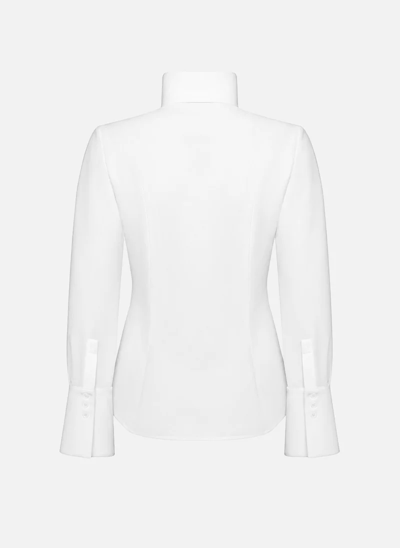 Lichi  Viscose shirt with a high collar and neck fastening for Women | Best Price UAE