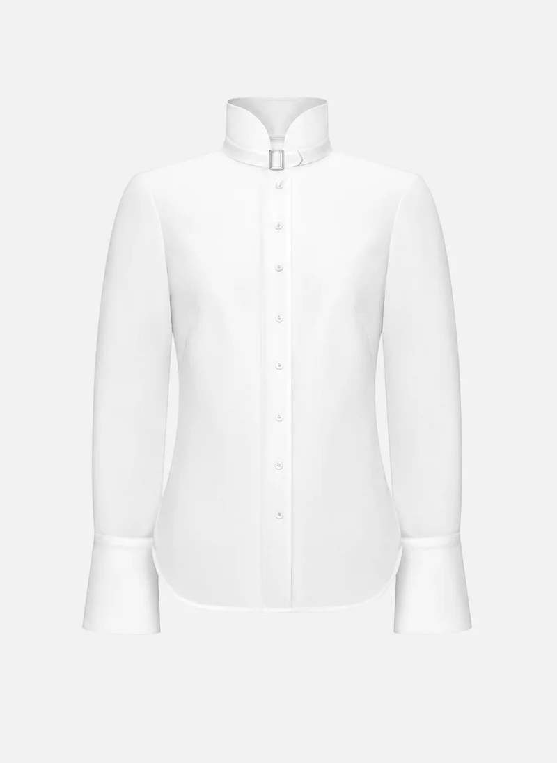 Lichi  Viscose shirt with a high collar and neck fastening for Women | Best Price UAE