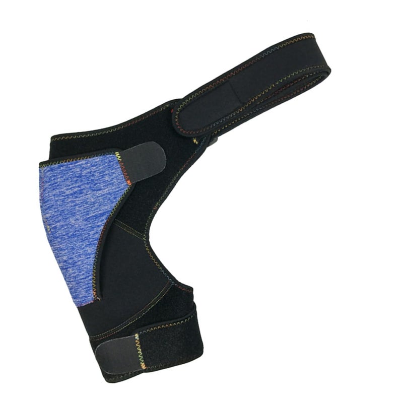 Adjustable Shoulder Support Pad Breathable Non Slip Pain Relief Strap For Sports Blue - Image 2