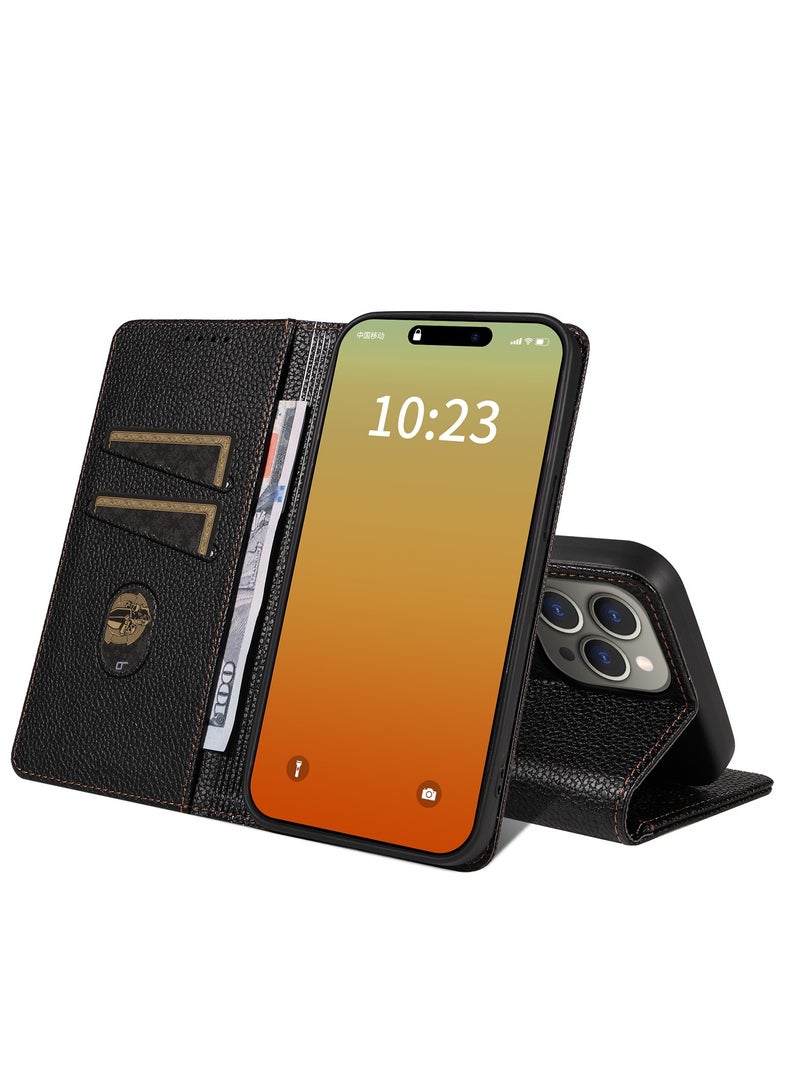 General iPhone 15/15 Plus/15 Pro/15 Pro Max Case PU Leather Wrist Strap Wallet Case Card Holder Shockproof Flip Cover  - Image 2