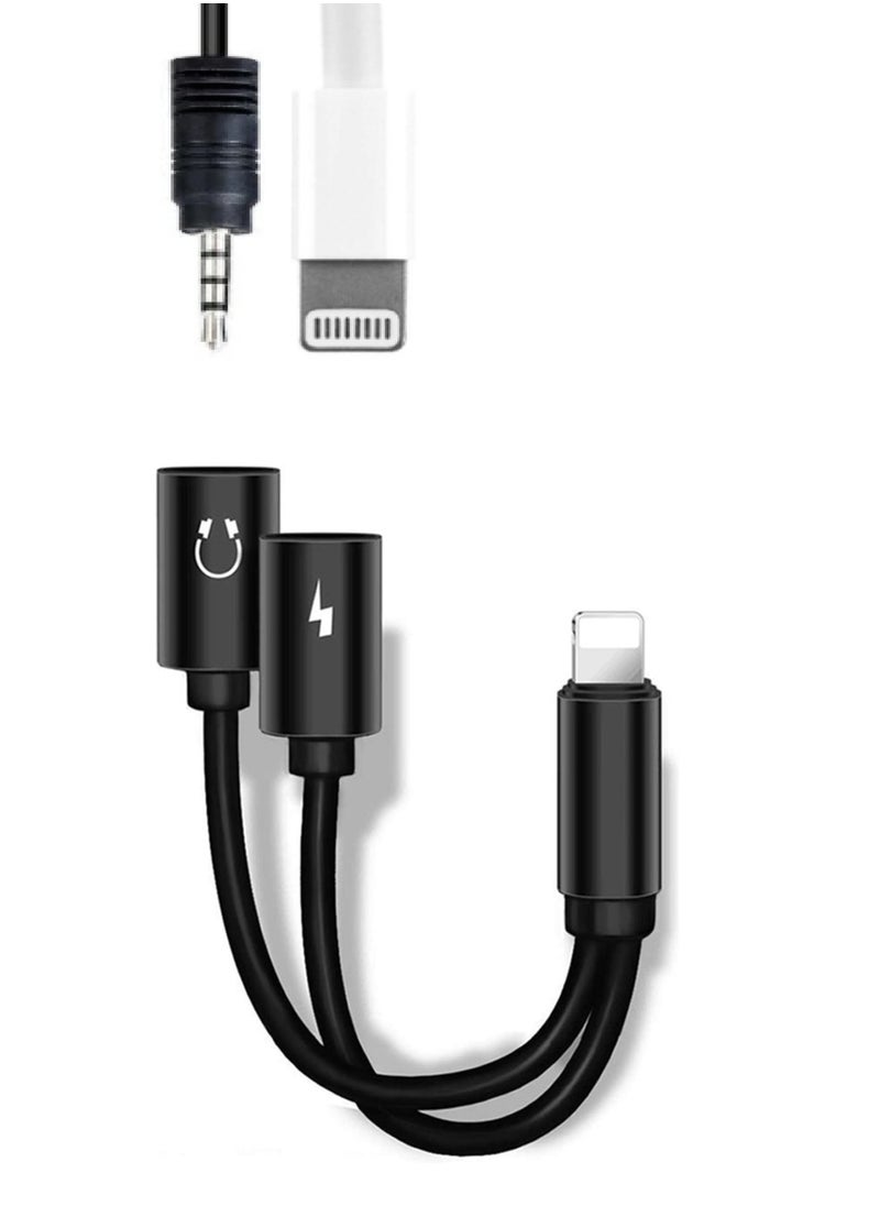 Generic - [Apple MFi Certified] 2 in 1 Lightning to 3.5mm AUX and Charging Adapter – Headphone Jack Splitter for iPhone 7/8/X/11/12/13/14, Compatible with Lightning Port Devices - Image 1