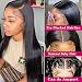 HUIDI Straight 13x4 Lace Front Wigs Human Hair 200% Density Hd Transparent Lace Frontal Wig Pre Plucked with Baby Hair 22 Inch Bone Straight Glueless Wig Brazilian Straight Wig Natural Black for Women - Image 3