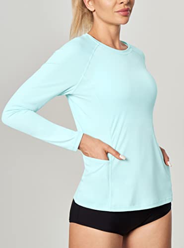 IUGA Rash Guard for Women UPF 50+ SPF UV Protection Long Sleeve Workout Tops with Pockets Dry Fit Hiking Swim Shirt - Image 5