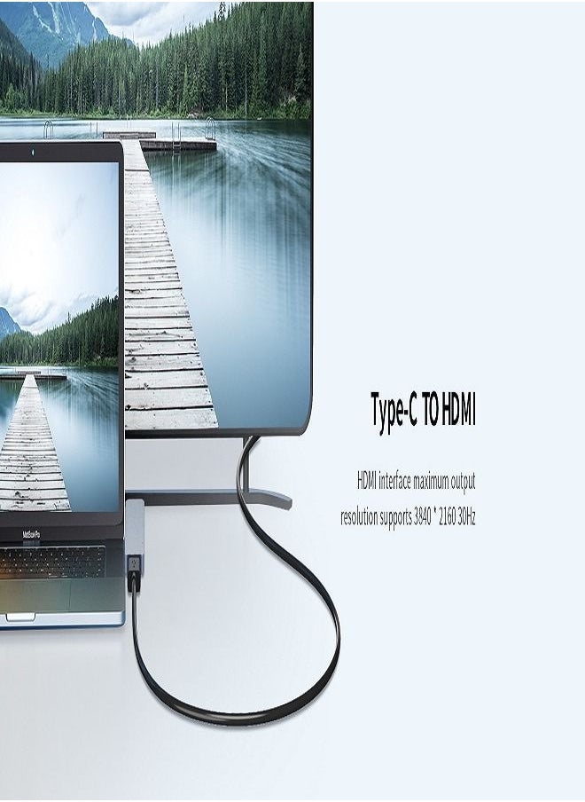 Recci 7 in 2 Hub for iphone 2*Type-C TO HDMI+USB3.0+USB2.0+SD+TF+Type-C+PD RH08  - Image 3
