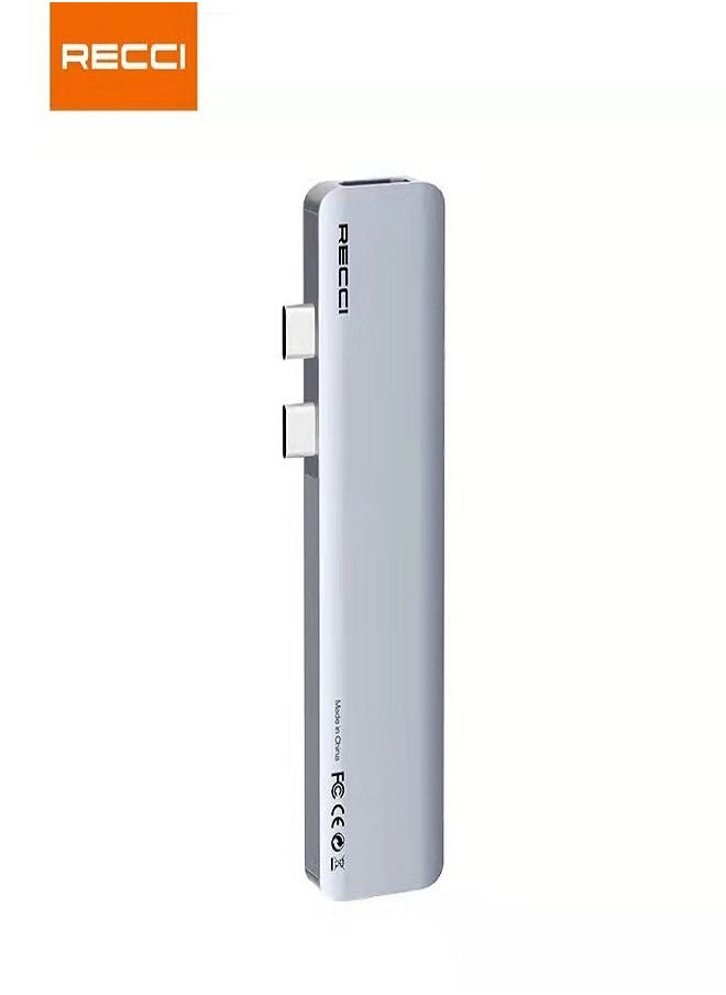 Recci 7 in 2 Hub for iphone 2*Type-C TO HDMI+USB3.0+USB2.0+SD+TF+Type-C+PD RH08  - Image 1