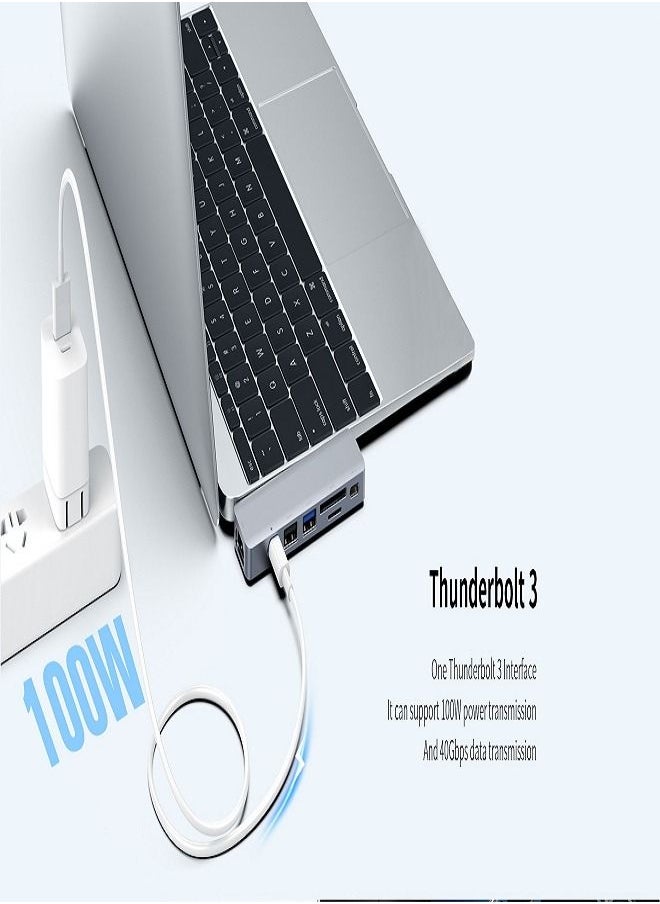 Recci 7 in 2 Hub for iphone 2*Type-C TO HDMI+USB3.0+USB2.0+SD+TF+Type-C+PD RH08  - Image 5