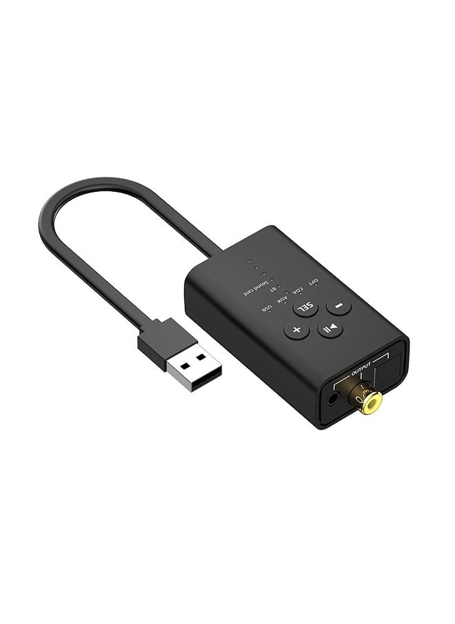 Generic Digital Audio Converter, Bluetooth 5.2 Transmitter for TV, APT X Low Latency Multiple Interfaces Wireless Audio Adapter, for Two Headphones (AUX/RCA/Optical/Coaxial Audio Inputs), Plug and Play  - Image 1