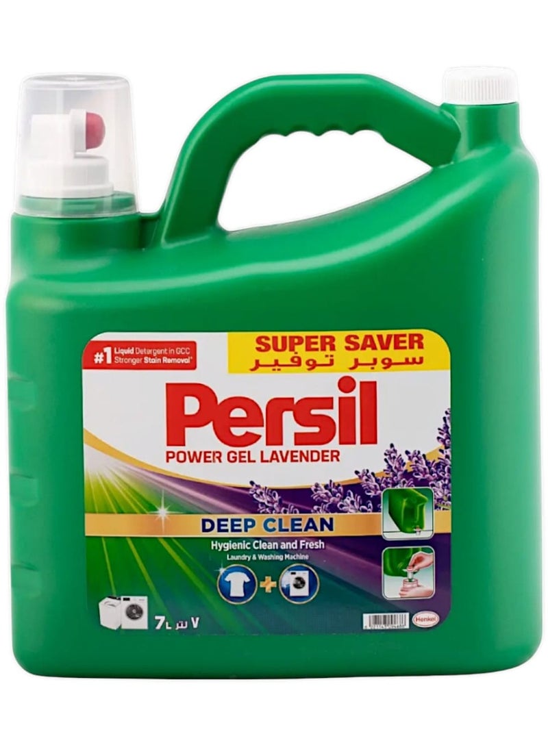 Persil Power Gel Lavender laundry liquid with deep cleaning technology, 7 litres - Image 1