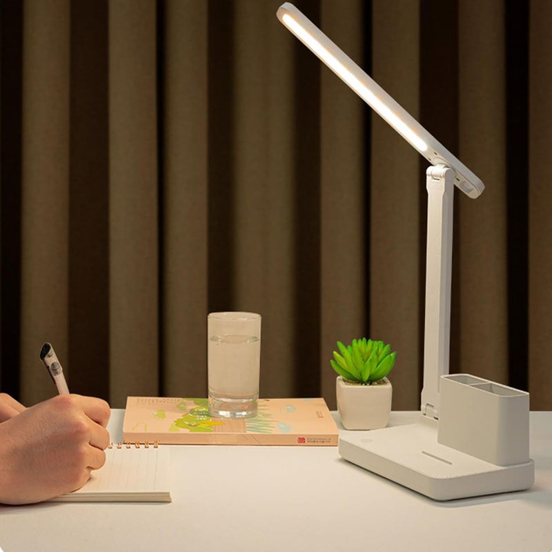 BSITFOW Table Light for Study Led Desk Lamp Led Light Study Light for Students Rechargeable Led Cordless Desk Lamp Foldable Adjustable Reading Lamp with Pen Holder White1pcs17x255x29 cm - Image 4