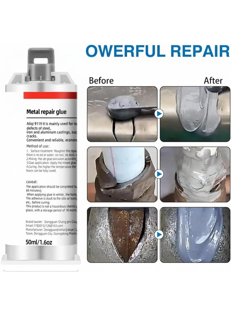 Aliqi Metal Repair Glue, Strongest Glue for Metal to Metals, Suitable for Metals, Stone, Plastic, Aluminum, Steel, All Purpose Repair Glues, epoxy, Weld, Heavy Duty, Waterproof, 1.6oz/50ml - Image 5