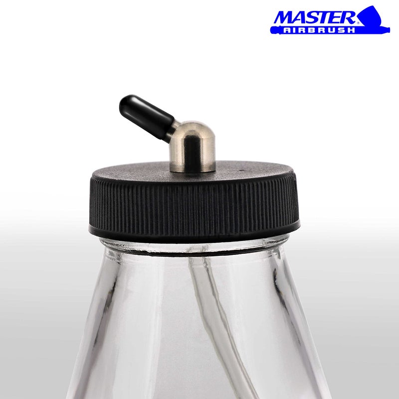 Master Airbrush Siphon Bottle Jar Adapter Cap Covers (Pack of 36) - Black Plastic Plugs, Prevent Paint Spills - Fits Single-Action, Dual-Action Bottom Feed, Suction Feed Lid Assembly Connector Fitting - Image 4