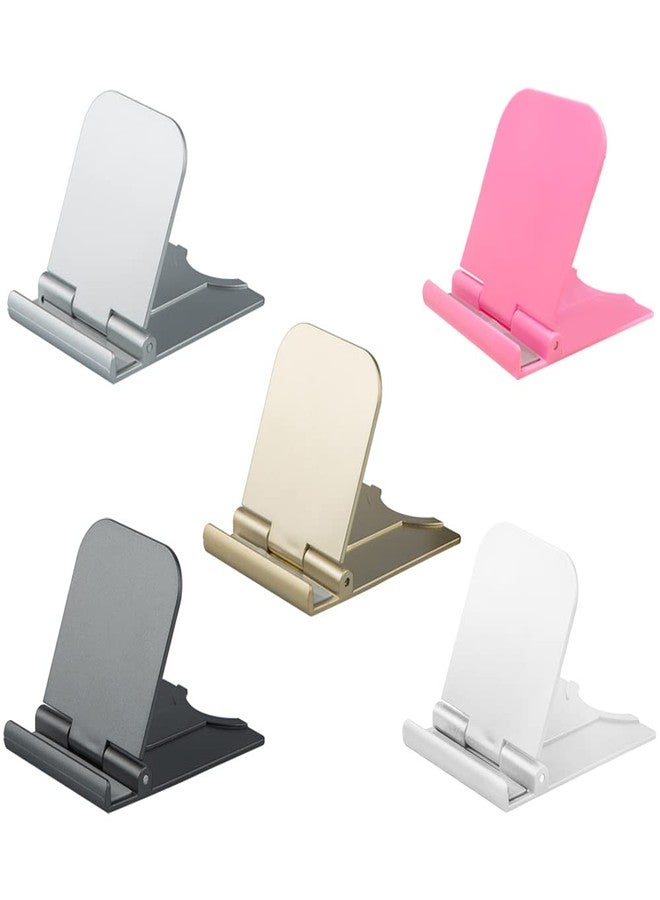 AIFUDA 5 Pcs Foldable Cell Phone Stands, AIFUDA Portable Phone Holder Universal Cellphone Desktop Cradle for Tablets, Reader, Mini iPad, Smartphone - Image 1