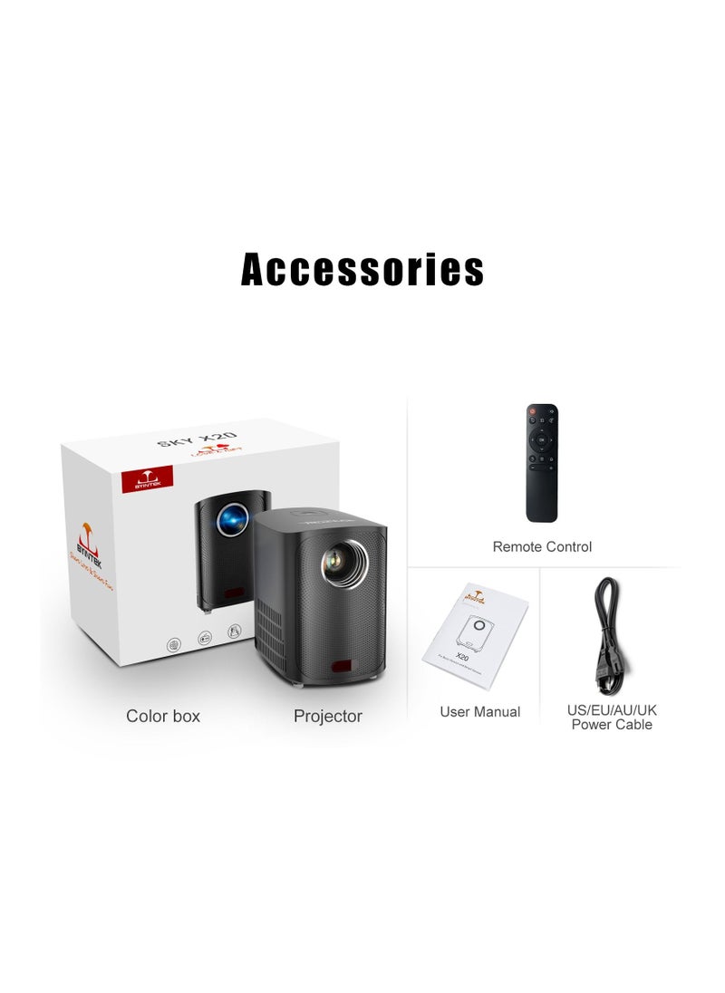 BYINTEK - BYINTEK X20 Wireless Projector, Portable Smart Projector, 250 ANSI, Android 9.0 TV, 200 inch Picture, Support 4K Compatible with TV Stick, Laptop, Tablets, iOS & Android Devices Wi-Fi Display - Image 1