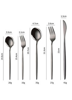 Sunhome SUNHOME 30-Piece Stainless Steel Cutlery Set Black  - Image 3