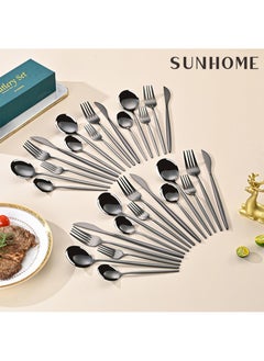 Sunhome SUNHOME 30-Piece Stainless Steel Cutlery Set Black  - Image 5