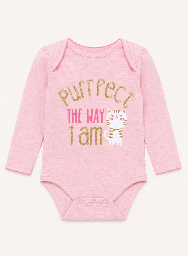 Mothers Choice Baby Girl Pink Long Sleeve Cotton Bodysuit Set with Hat and Socks