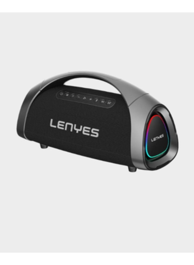 Lenyes S873 Bluetooth Party Speaker | 400W Peak Power | 2 Wireless UHF Mics | 30000mAh Battery | 60W PD Fast Charging | IPX6 Waterproof | TWS Mode | RGB Lights | Lenyes Audio App Compatible (Black) - Image 4