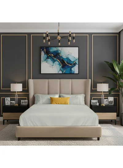 MULBERRY LIVING 100% Cotton -250 TC Serenity Solids Queen Size Fitted Bedsheet(160X200X30 cms) with 2 Pillow Covers (50 x 75 cms) - Silver Grey