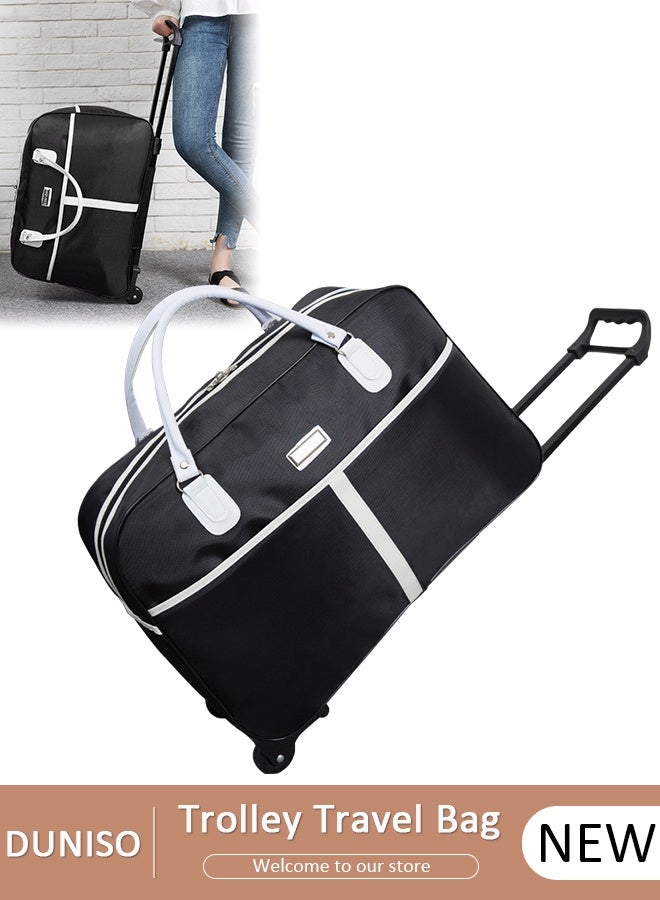 DUNISO 2in1 Suitcase for Men and Women, Large Capacity Handbag with Adjustable Pull Rod Portable Luggage Trolley Travel Bag Trolley Backpacks for Business Travel - Image 1