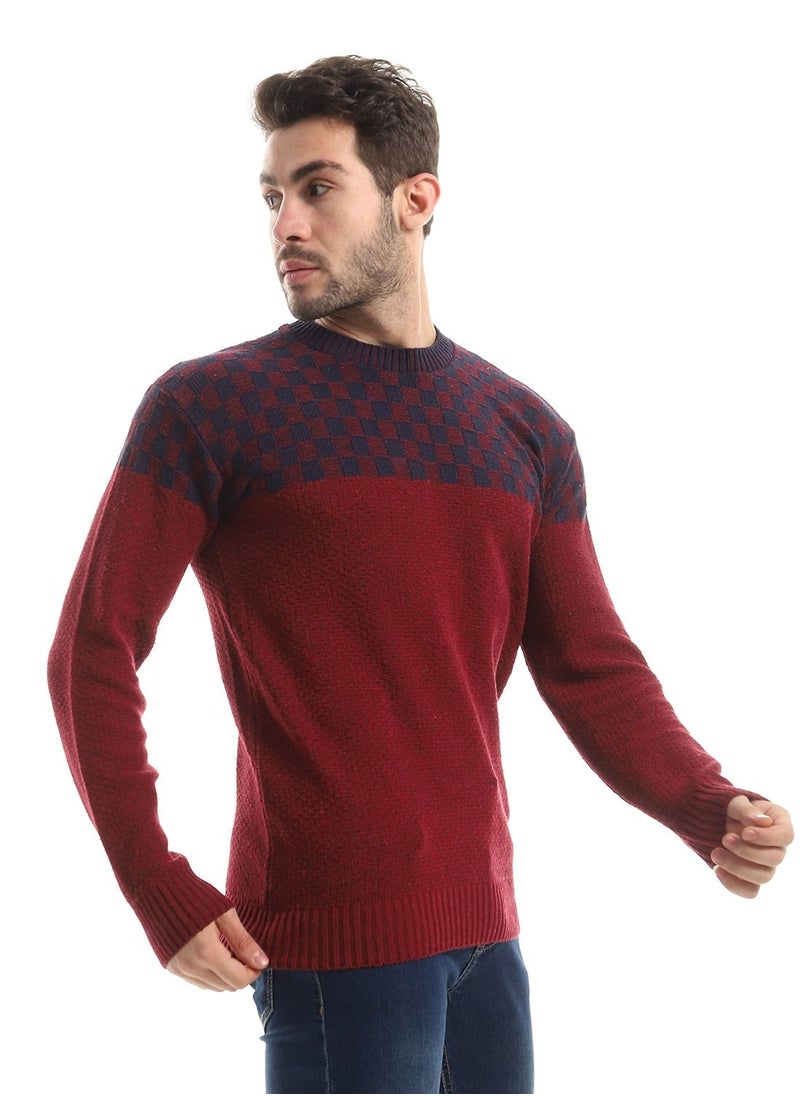 Caesar - Wool Mens Pullover With Multi Design - Image 1