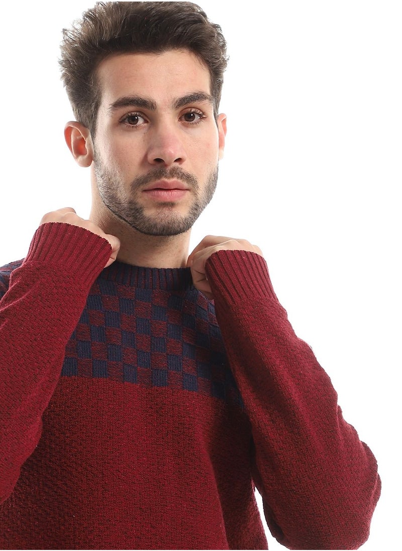 Caesar - Wool Mens Pullover With Multi Design - Image 1