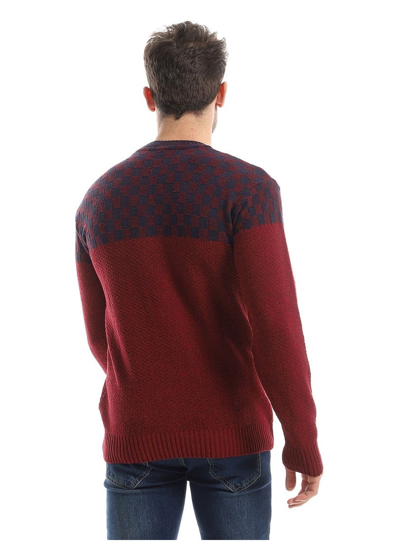 Caesar - Wool Mens Pullover With Multi Design - Image 1