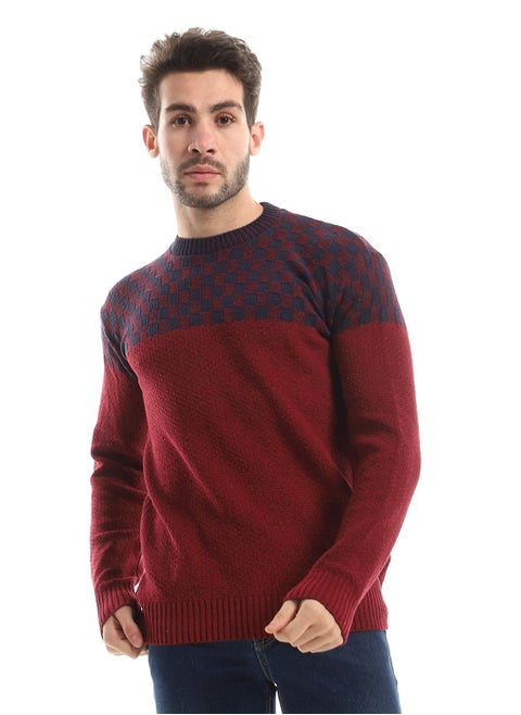 Wool Mens Pullover With Multi Design