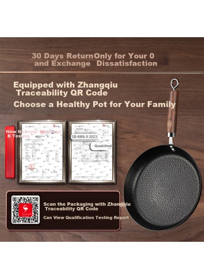 Ssgp® Zhangqiu Flat-bottom Iron Wok, Uncoated Frying Pan, Stir-fry Pan, Egg Pan For Gas Stove, 28cm, 36811 - Image 2
