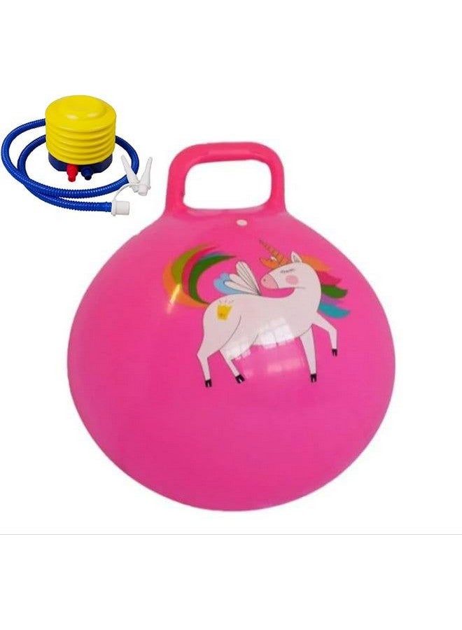 Sisliya Bouncy Ball, Sparkling Jump Ball for Horse Lovers Filling, Indoor and Outdoor Toy for Children from 4 Years(65 cm) (Pink) - Image 1