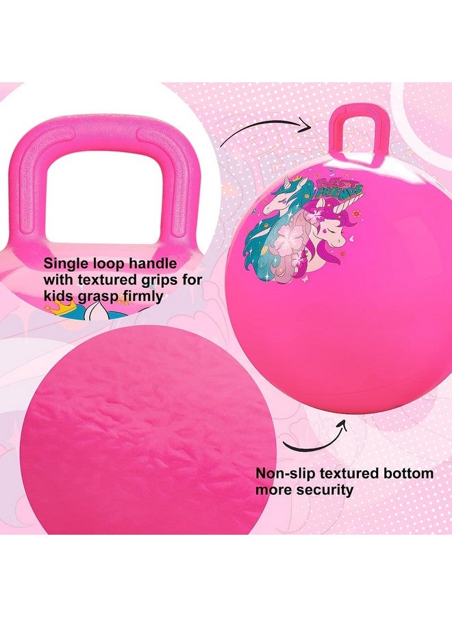 Sisliya Bouncy Ball, Sparkling Jump Ball for Horse Lovers Filling, Indoor and Outdoor Toy for Children from 4 Years(65 cm) (Pink) - Image 2